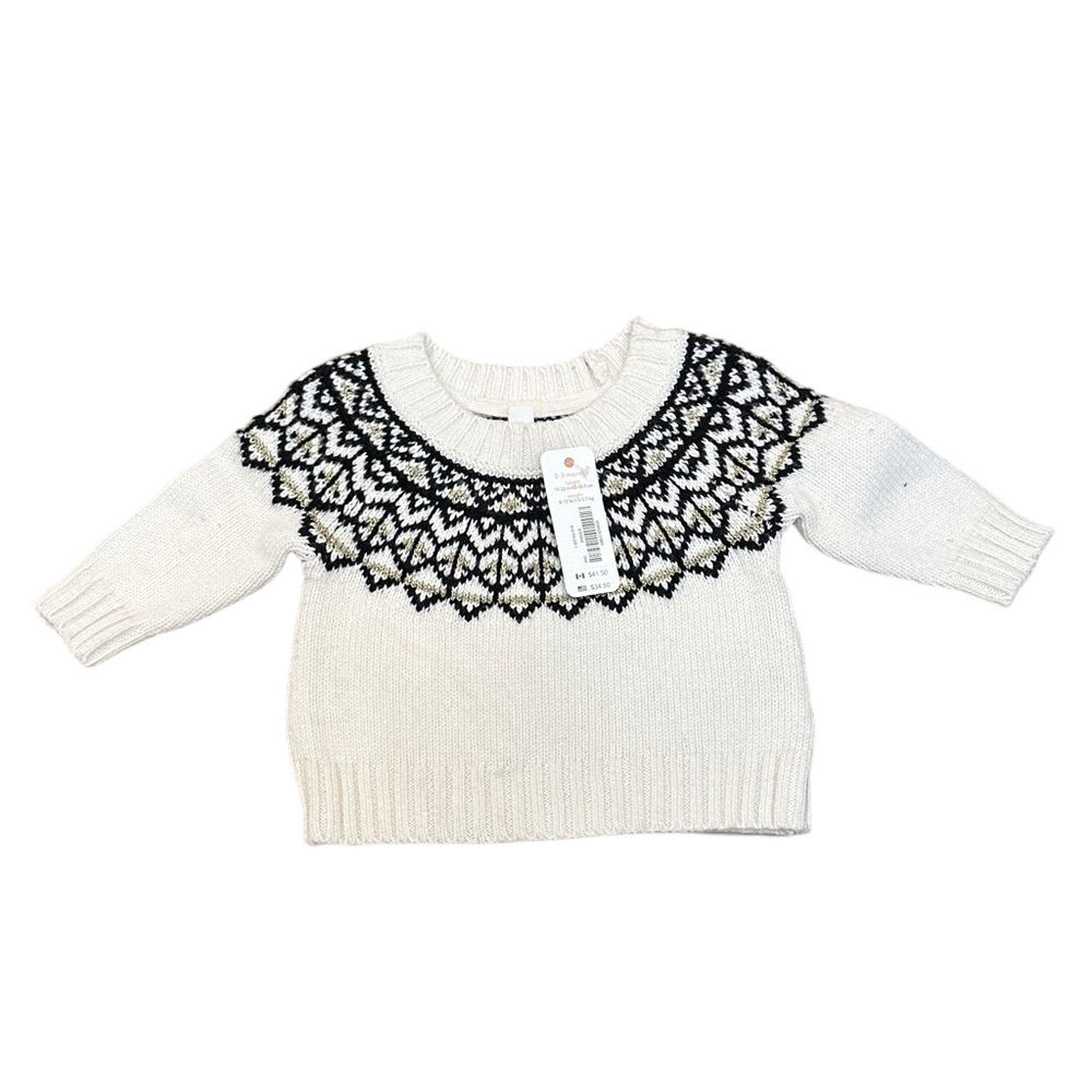 NWT Gymboree Ivory Fair Isle Sweater Size 0-3 Months
